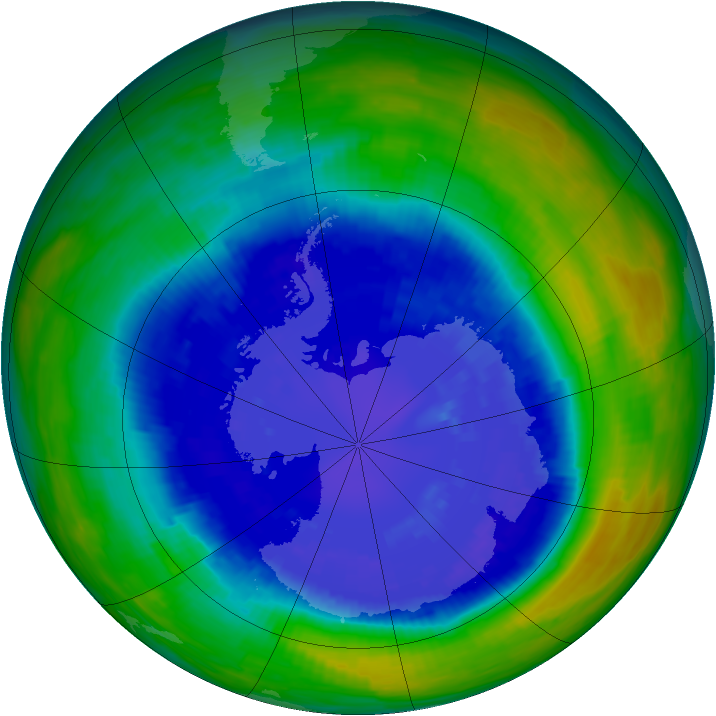 Antarctic ozone map for 10 September 1993